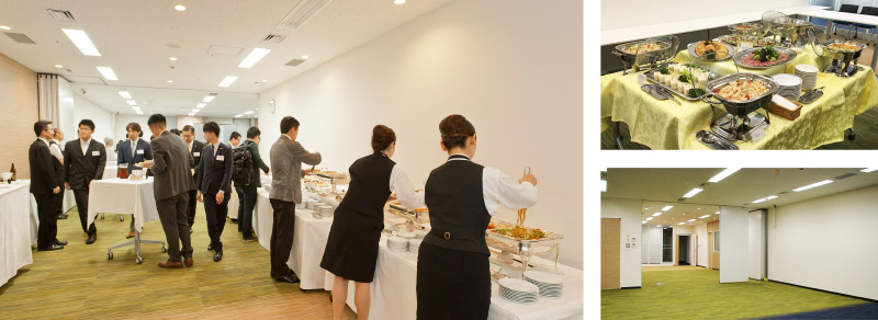 多目的ルームY0302+中研修室Y0305(立食パーティ)