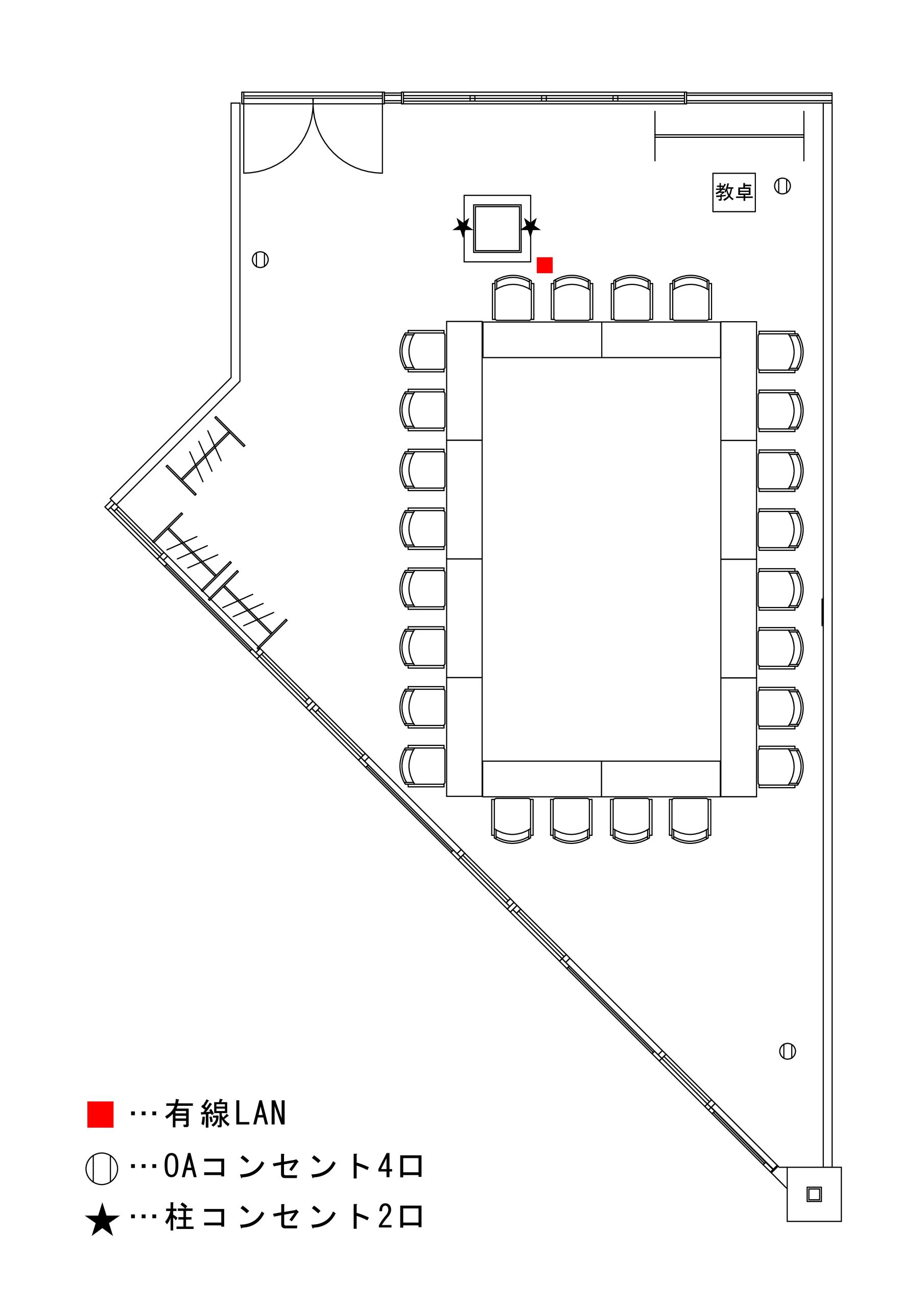ロ型形式(2人掛け) (24名)