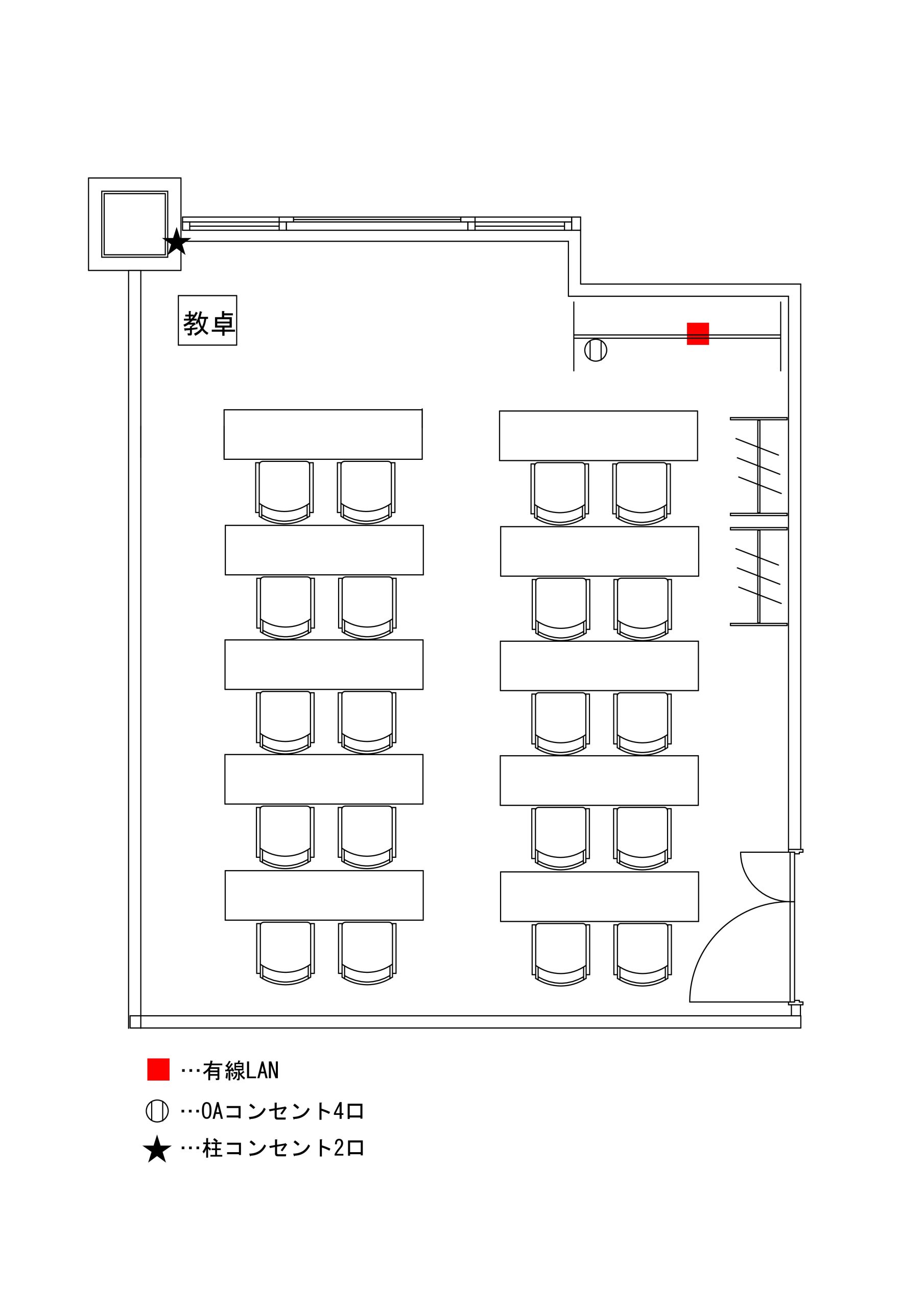 スクール形式(2人掛け) (20名)