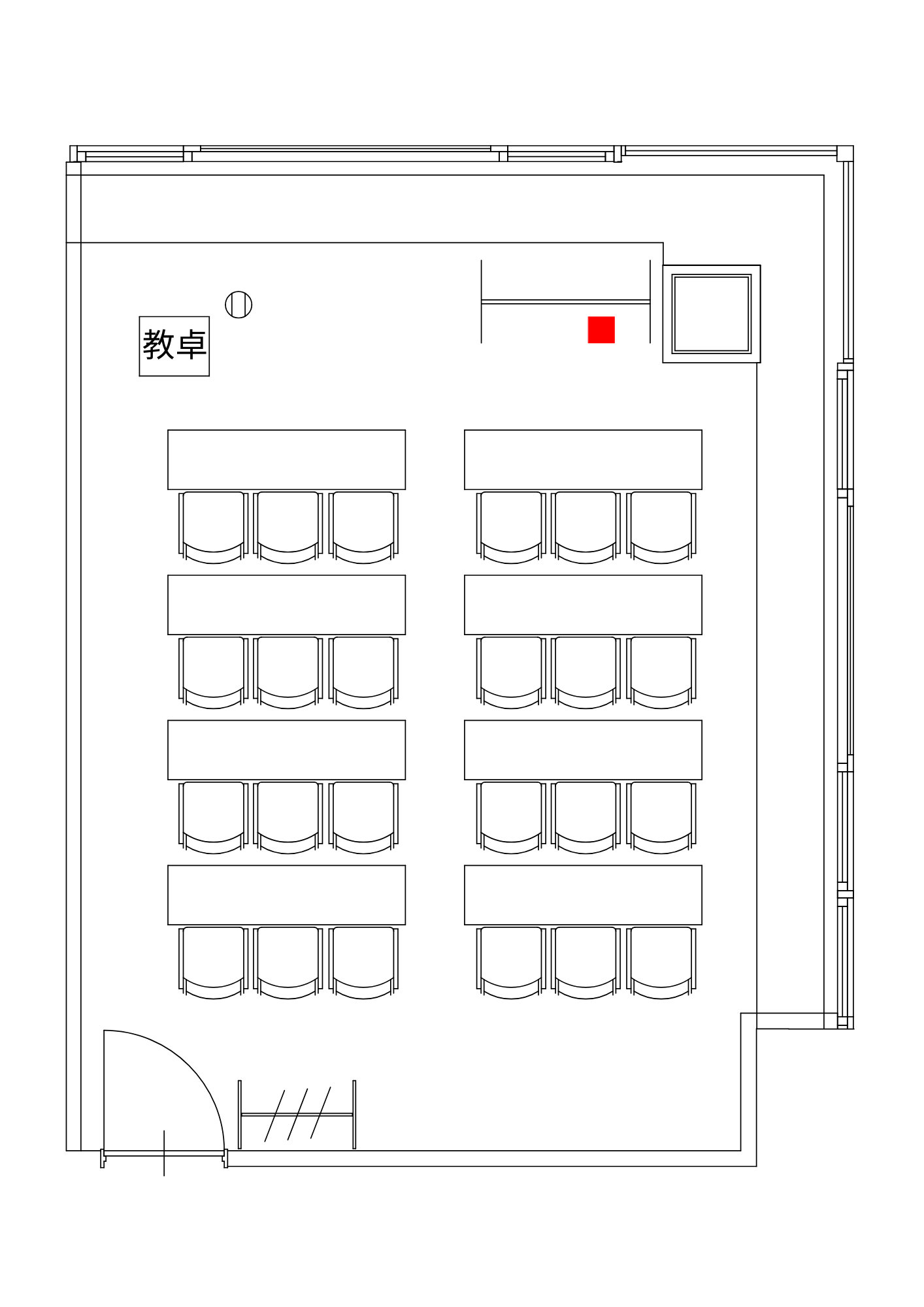 スクール形式(3人掛け) (24名)